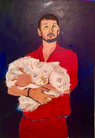 fluffy danny (prisoner of art). acrylic on canvas. 90x130 cm.