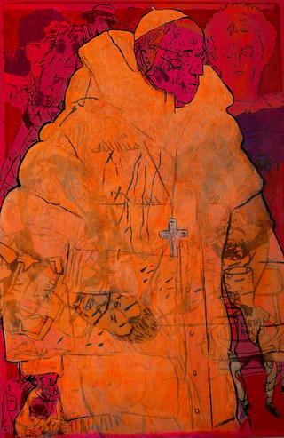 balenciaga pope. acrylic on canvas. 80x120 cm.